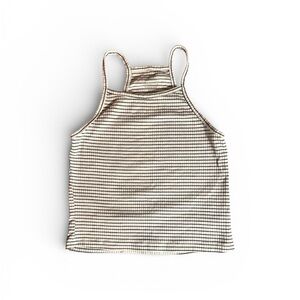 Crop top with white and black stripes